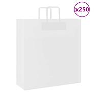 vidaXL Kraft Paper Bags with Handle 45 x 17 x 48 cm Pack of 250 White