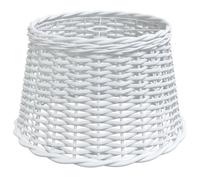 vidaXL Lamp Shade - Handcrafted White Wicker Ceiling/Table Lamp Shade with Iron Holder - Ø45x28 cm, Indoor Lighting Accessory