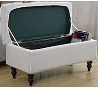 White 47-63in Ottoman Cover Bench Cushion Slipcover Foldable Storage Bench Protector Pouf Cover for Footrest Stylish Furniture Protector Home Decor Essentials