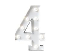 White 4FT Marquee Light Up Number Lights, 0-9 For Birthday Party Large Mosaic Frame Cardboard Pre-Cut Foam Board Sign Diy Decorations Anniversary(Number4,120cm/4ft)