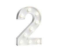 White 4FT Marquee Light Up Number Lights, 0-9 For Birthday Party Large Mosaic Frame Cardboard Pre-Cut Foam Board Sign Diy Decorations Anniversary(Number 2,120cm/4ft)