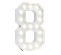 White 4FT Marquee Light Up Number Lights, 0-9 For Birthday Party Large Mosaic Frame Cardboard Pre-Cut Foam Board Sign Diy Decorations Anniversary(Number8,120cm/4ft)