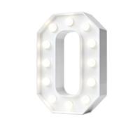 White 4FT Marquee Light Up Number Lights, 0-9 For Birthday Party Large Mosaic Frame Cardboard Pre-Cut Foam Board Sign Diy Decorations Anniversary(Number0,120cm/4ft)
