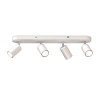 B.K.Licht Ceiling Light, 4 Adjustable Spots, GU10 Sockets, Bulbs not Included, Rotatable Spotlight for Kitchen, Dining Room, Bedroom, Metal Spotbar, Flexible Design IP20 230V, 55/21.6 cm, White