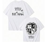 (white, 4XL) The Umbrella Academy Short Sleeve T-shirt Man Women Harajuku O-neck Summer Casual Shirt