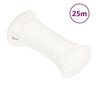 vidaXL Full White 5mm Polypropylene Boat Rope-Multipurpose, Weather-Resistant Braided Cord for Sailing, Boating, Yachting, and Rigging Tasks