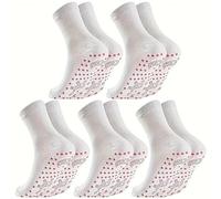 (white, 5 pairs) 1/3/5pairs Tourmaline Self-Heating Socks Winter Warm Thermal Health Care Socks Slimming Health Short Sock Magnetic Therapy Sock