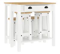 (white, 5 piece) vidaXL Bar Stools Kitchen Bar Chair Pub Stool Counter Chair Solid Wood Pine