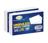 White 5 x 3.5 Inch / 12.7 x 8.89 cm Unruled Index Cards 130 GSM Blank Revision Cards Flash Cards Cue Cards for Taking Short Notes in Home, School & Office (2)
