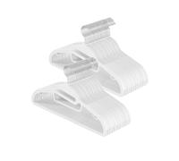 SONGMICS Set of 50 Plastic Hangers, Coat Hangers with U-Shaped Opening, Space-Saving, 0.5 cm Thick, 41.5 cm Long, 360° Swivel Hook, White CRP041W05