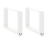 (white, 50 x (30-31) cm) vidaXL Coffee Table Legs Desk Legs Furniture Legs Bar Stand DIY U-Shaped Steel