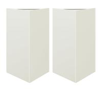 (white, 50 x 43 x 75 cm/ 2 pcs) vidaXL Garden Planters Outdoor Flower Pot Patio Planter Box Triangular Steel