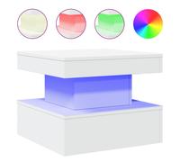 Vidaxl Coffee Table With Led Lights White 50X50X40 Cm