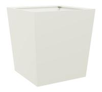 vidaXL White Steel Garden Planter - Outdoor Flower Pot for Balcony, Patio, Gardens - Sturdy, Durable, 50x50x50 cm