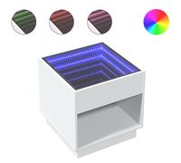 vidaXL Coffee Table with Infinity LED White 50x50x50 cm, White