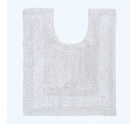 HOMESCAPES Toilet Mat, Luxury 1600gsm Extra Soft 100% Cotton, Reversible Bathroom Mats Non-Slip, Washable, Super Absorbent, Quick-Dry, White Pedestal Rug for Toilet, 50 x 55 cm