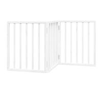 vidaXL Dog Gate Foldable 3 Panels White 150 cm Poplar Wood