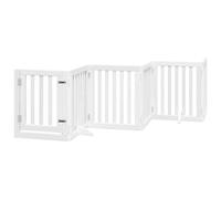 (white, 50 x 60 x 2 cm/ 6 pcs) vidaXL Dog Gate with Door Foldable Pet Gate Dog Fence Pet Barrier Poplar Wood