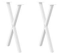 vidaXL Dining Table Legs X-Shaped 2 pcs White 50x(72-73) cm Steel