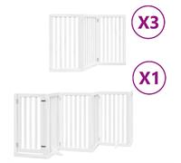 (white, 50 x 90 x 2 cm/ 15 pcs) vidaXL Dog Gate with Door Foldable 9 Panels Dog Fence Pet Gate Poplar Wood
