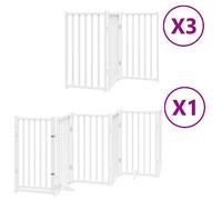 vidaXL Dog Gate Folding Door, White, 15 Panels, 750 cm, Poplar