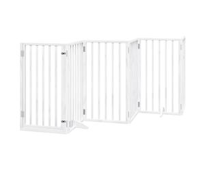 (white, 50 x 90 x 2 cm/ 6 pcs) vidaXL Dog Gate with Door Foldable Dog Fence Pet Gate Pet Barrier Poplar Wood