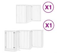 (white, 50 x 90 x 2 cm/ 9 pcs) vidaXL Dog Gate with Door Foldable 9 Panels Dog Fence Pet Gate Poplar Wood