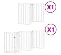 (white, 50 x 90 x 2 cm/ 9 pcs) vidaXL Dog Gate with Door Foldable Panels Dog Fence Gate White Poplar Wood