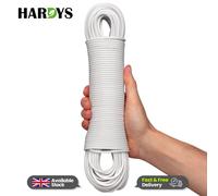 Hardys 50m Washing Line | Clothes Line with Steel Core & PVC Coating | Long Length for Indoor, Outdoor & Camping | Rot, Mould & Weather Resistant | White
