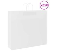 (white, 54 x 15 x 49 cm) vidaXL Paper Bags 250 pcs with Handles Brown 21x11x36 cm Paper Grocery Bag
