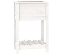 (white, 54 x 34.5 x 81 cm) vidaXL Solid Wood Pine Planter with Shelf Plant Raised Bed Multi Colours/Sizes