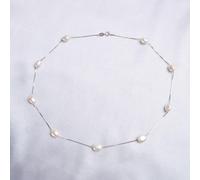 (white, 55cm) Baroque Natural Pearl Necklace For Women With 925 Sterling Silver Chain 6-7mm Freshwater Pearl Fashion Jewelry