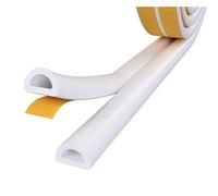 (White) 5M D Profile Rubber Seal Weather Strip Foam Sticky Tape Door Window Draught Excluder 6mm gaps