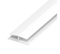 White 5m x 40mm Panel Joint Plastic PVC-u H-Section Joining Profile for Flat PVC-u Plastic Roof Fascia