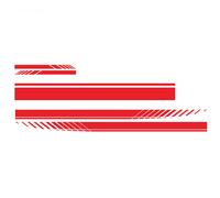 (White) 5pcs Car Side Body Stickers Stripe Vinyl Hood Decals Rear View Mirror Vinyl Decoration