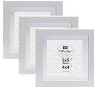 White 5x5''(12.7x12.7cm) Square Picture Frame Set Of 3 with Mount for 4x4'',Garllery 4x4'' (10.16x10.16cm) Picture Frame,5x5'' Photo Frames For Wallmounted & DeskTop