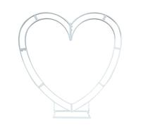 White 6.5ft Arch Backdrop StandHeartShaped Balloon Arch for Weddings Birthday Parties Graduations & AnniversariesPerfect Decoration Accessory