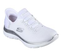 (White, 6 (Adults')) Skechers Summits Diamond Dream Textile Women's White/Silver Trainers