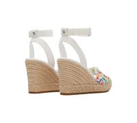 TOMS Women's Marisela Jacquard and Canvas Wedge Sandal, White Mediterranean Tiles, 6 UK