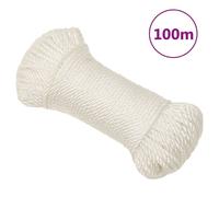 (white, 6 mm/ 100 m) vidaXL Twisted Rope Garden Workshop Line Work Rope Boat Rope Polypropylene
