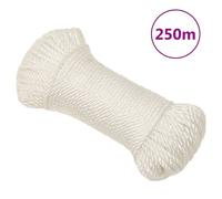 (white, 6 mm/ 250 m) vidaXL Twisted Rope Garden Workshop Line Work Rope Boat Rope Polypropylene