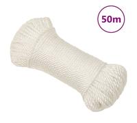 vidaXL Work Rope White 6 mm 50 m Polypropylene, White