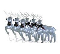 (white, 6 pcs) vidaXL 2/4/6x Christmas Reindeers 40 LEDs Reindeer Figure Decor Multi Colours