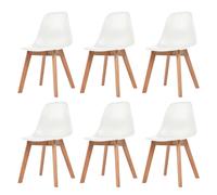 Vidaxl Dining Chairs 6 Pcs White Plastic Dining Chairs