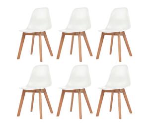 (white, 6 pcs) vidaXL Dining Chairs Dinner Room Seat Resturant Kitchen Chair Dinner Chair