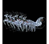 (white, 6 pcs) vidaXL Reindeer & Sleigh Christmas Decoration 60 LEDs Xmas Decor Multi Colours