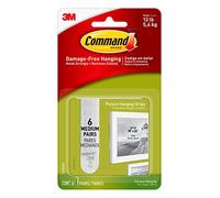 White 6 Sets/Pkg Command Medium Picture Hanging Strips 3M 17204