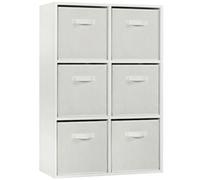 (White + 6 White Drawers) Charles Jacobs White 6 Cube Open Book Shelf Storage Unit