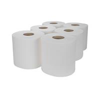 White 6 X Paper Rolls 2 Ply Embossed Centre Feed Hand Kitchen Towel Tissu