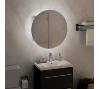 (White, 60 cm) vidaXL Bathroom Cabinet with Round Mirror and LED Cabinet Storage Cupboard
